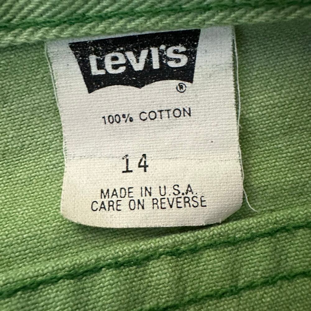 Womens VTG 90s Levis 900 Series Green Denim Jeans Bermuda Hi Rise Cotton USA 14 - Picture 6 of 7
